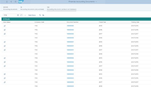 Screen shot of Extended ECM for SAP unstructured content workspace